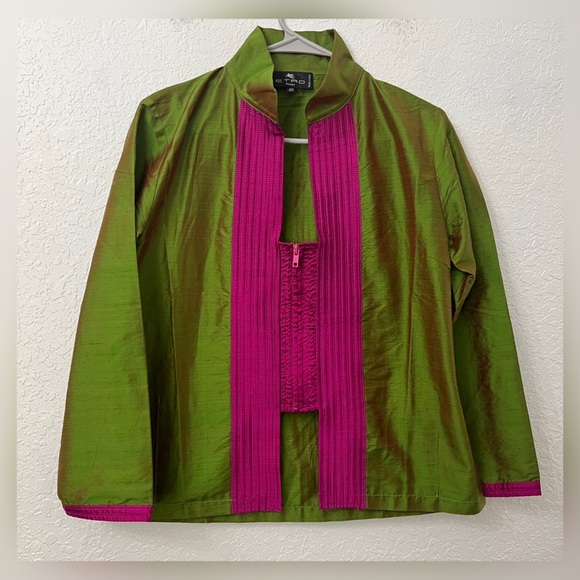 Etro Milano - Made In Italy - Silk Green Jacket - 40 - Picture 2 of 11